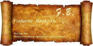 Fuderer Beatrix névjegykártya